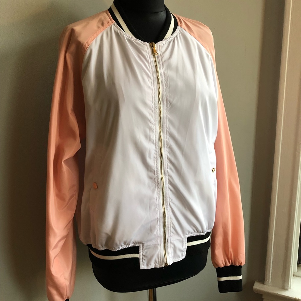 Pink and white sporty jacket